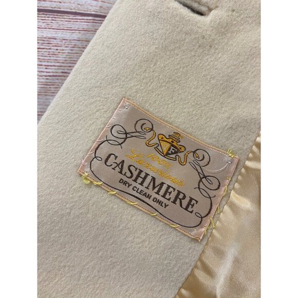 Vintage Cashmere Women's Cream 60's Button Front Coat - L/XL - Picture 12 of 16